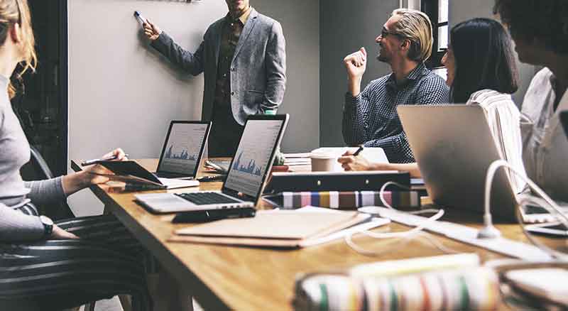 diverse people on a meeting